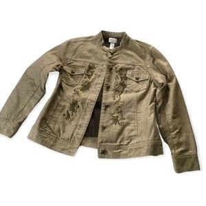 Chinco's Tan Gold Denim Jacket Coat Size 1 Small E